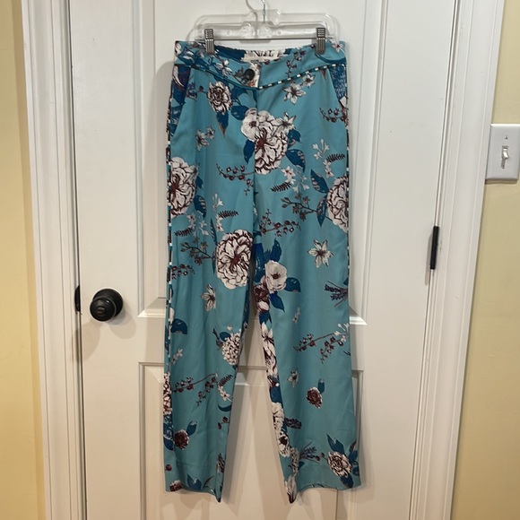 DIANE VON FURSTENBERG DVF ASHLEY FLORAL PRINT CADY STRAIGHT LEG PANT - Picture 2 of 11